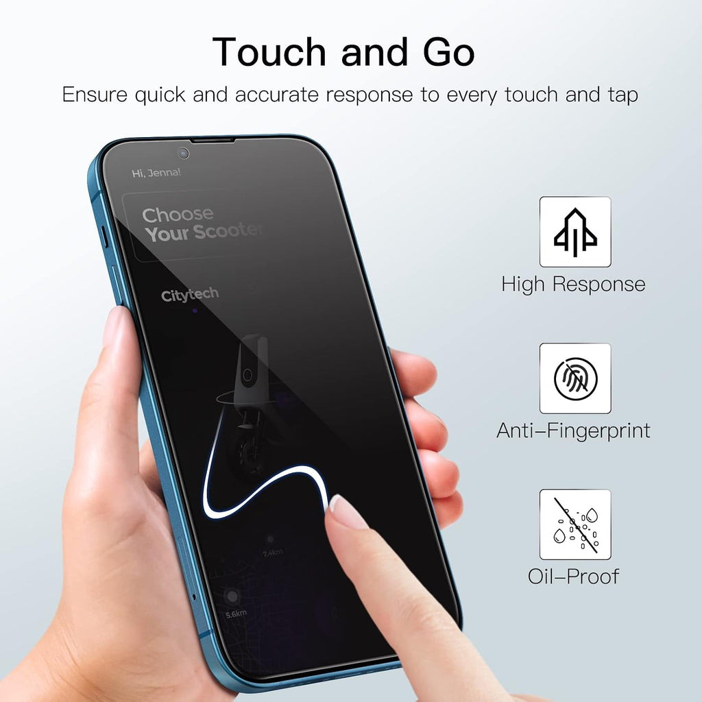 Privacy Full Coverage Screen Protector for iPhone 17e (2026) / iPhone 16e / iPhone 13/13 Pro, Anti-Spy Tempered Glass