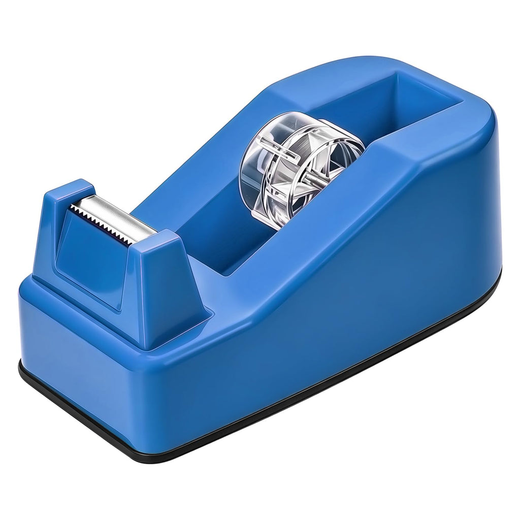 Compact Desktop Tape Dispenser, Fits Standard 3/4" Refill Rolls, Cobalt