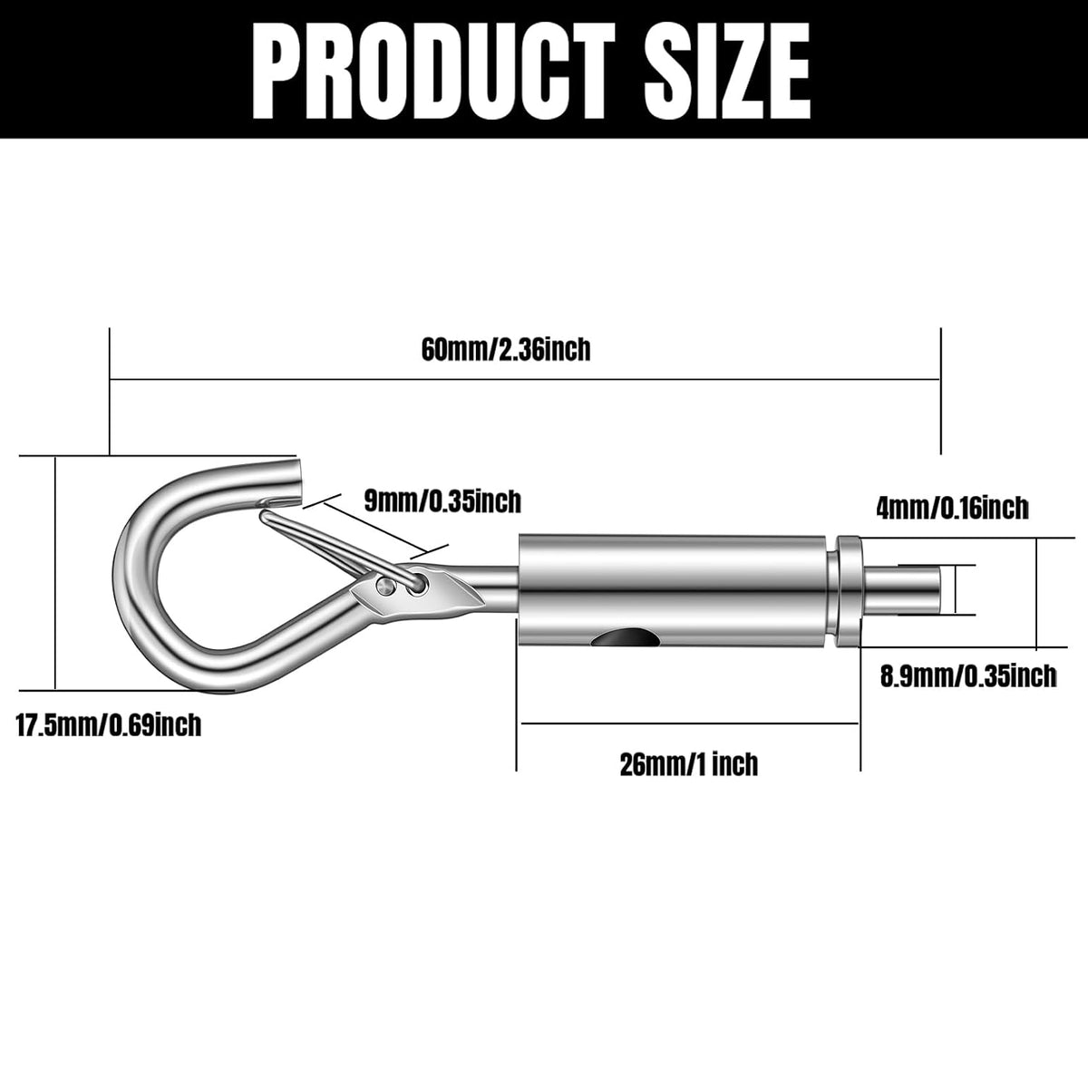 20 Pcs Portable Hook & Eye Turnbuckle Tension for 1/25-1/16 Galvanized /304/316 Stainless Steel Cable Rope Light