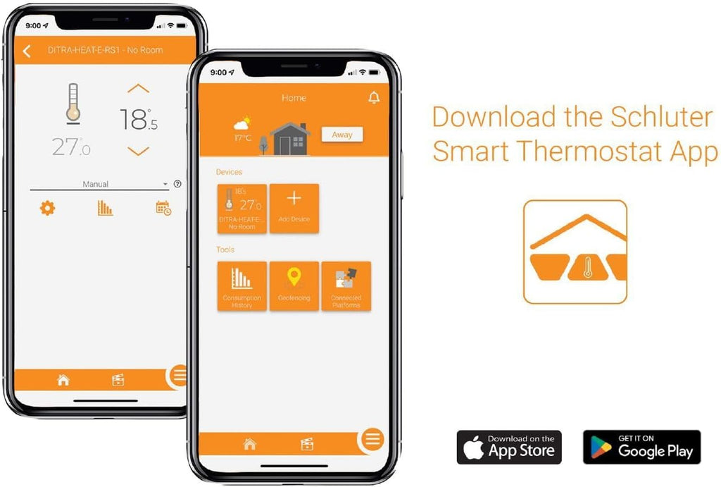 Ditra-Heat-E-RS1 Smart Thermostat Floor Warming System Compatible with Control4 Home Automation Platform - Built-in