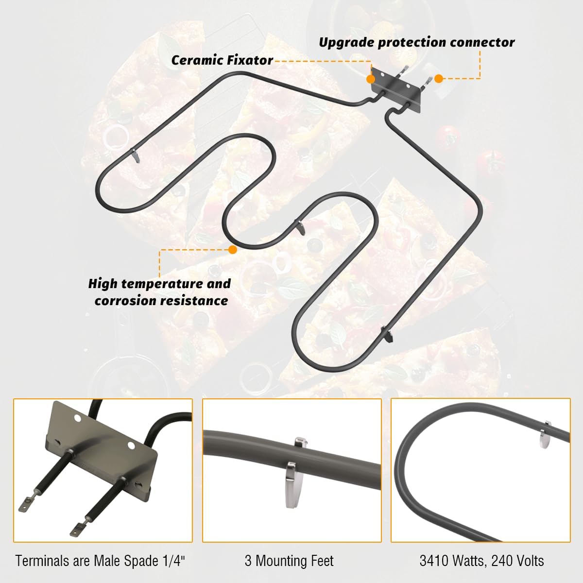 WB44T10018 Lower Bake Heating Unit Element for GE Range Oven Stove PS249293