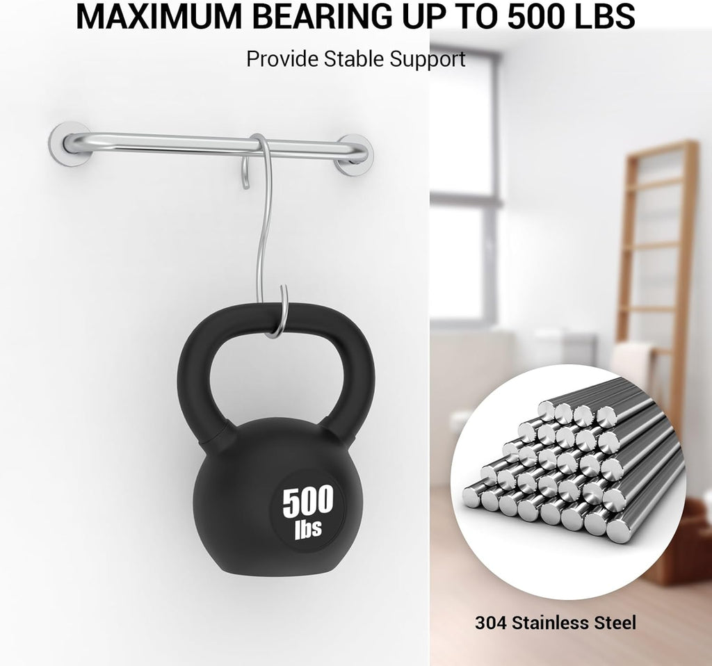16 Inch Grab Bars for Wall Brush Nickel, Safety Shower Grab Bars for Seniors Elderly Handicapped, Handicap Grab Bars