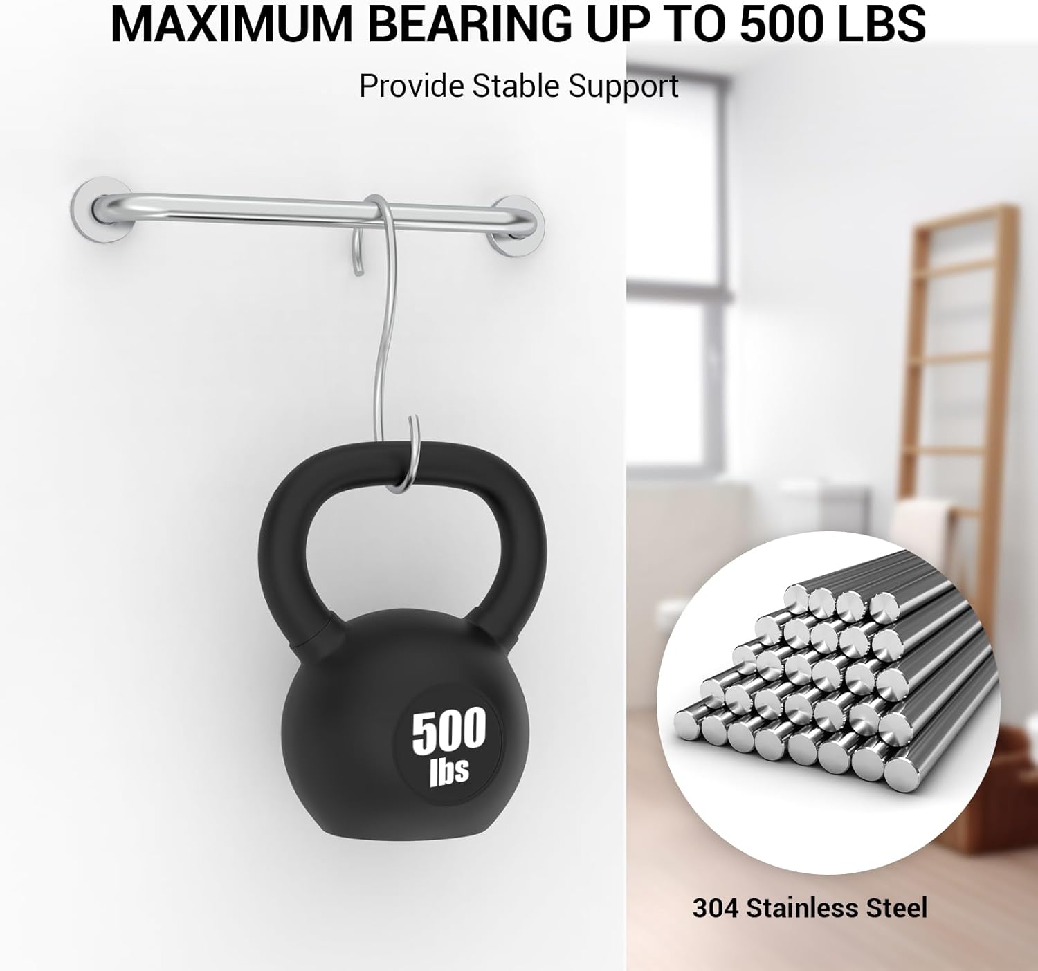 16 Inch Grab Bars for Wall Brush Nickel, Safety Shower Grab Bars for Seniors Elderly Handicapped, Handicap Grab Bars