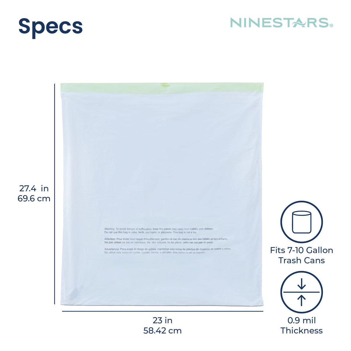 Extra Strong Trash Bags with Drawstring, Multiple Sizes 90 Count, Kitchen Drawstring trash bags 90 Trash Bags (10