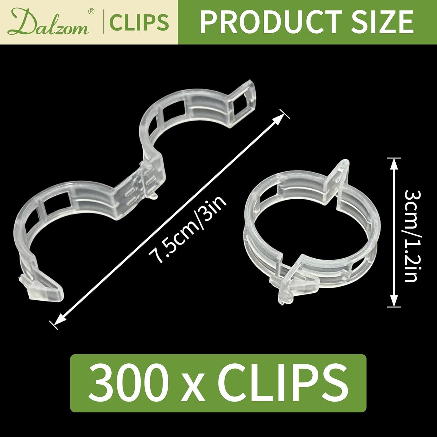 300Pcs Tomato Clips, Plastic Trellis Clips Plant Support Clips, Plant Clips for Support, Grape Vine, Tomato Vine