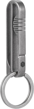 KM03 Titanium Keychain Clip Belt Loop Key Holder with Removable Key Ring for Duty Belt