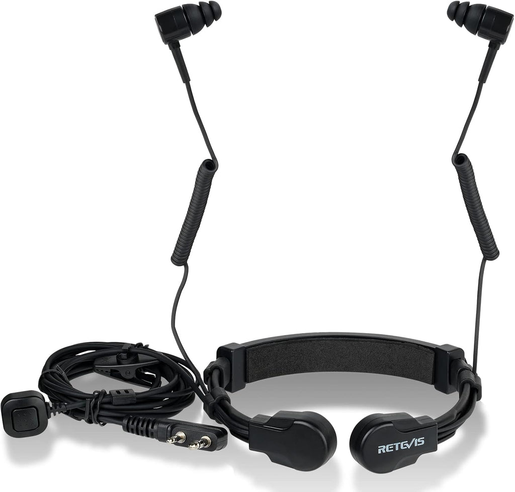 ETK007 Adjustable Throat Mic Two Way Radio Headset, Finger PTT | for Cycling, for RT22/RT21/H777/RT68, Compatible