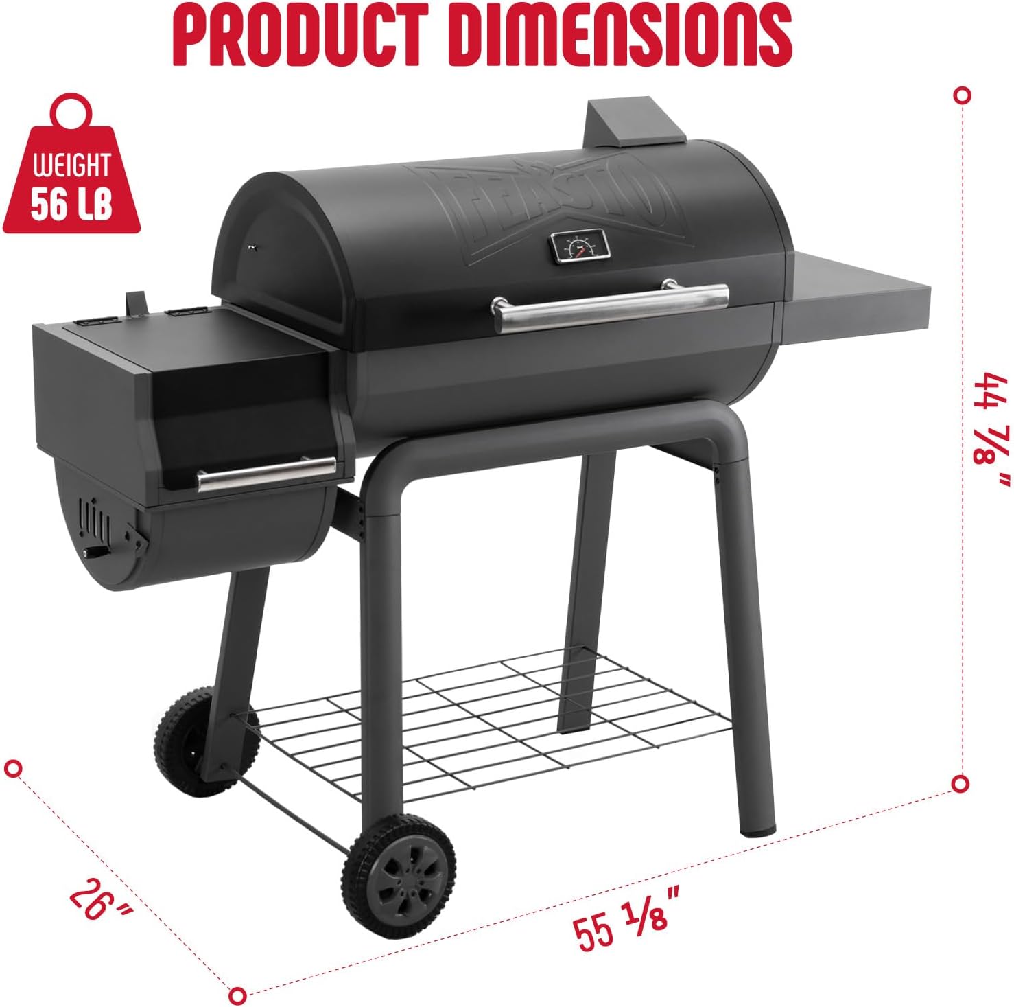 Heavy-Duty 30-Inch Charcoal Grill with Offset Smoker Grill