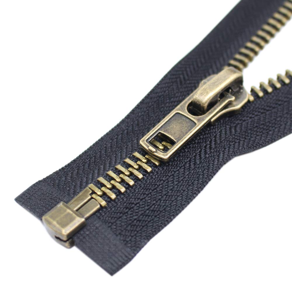 #8 30 Inch Antique Brass Separating Jacket Zipper for Sewing
