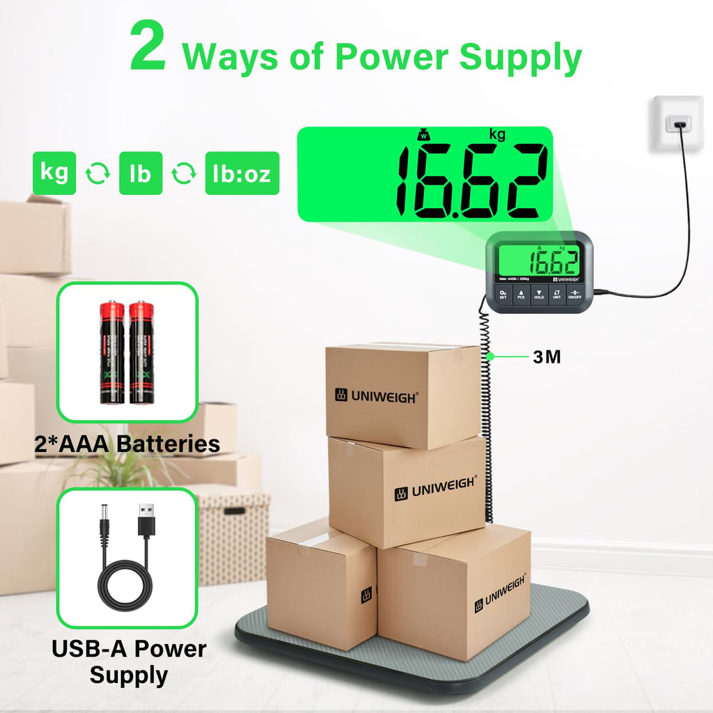 Digital Postal Scale 440lb/0.35oz Accuracy for Shipping Packages | Hold/Tare/Count,Commercial Package Scale for Small