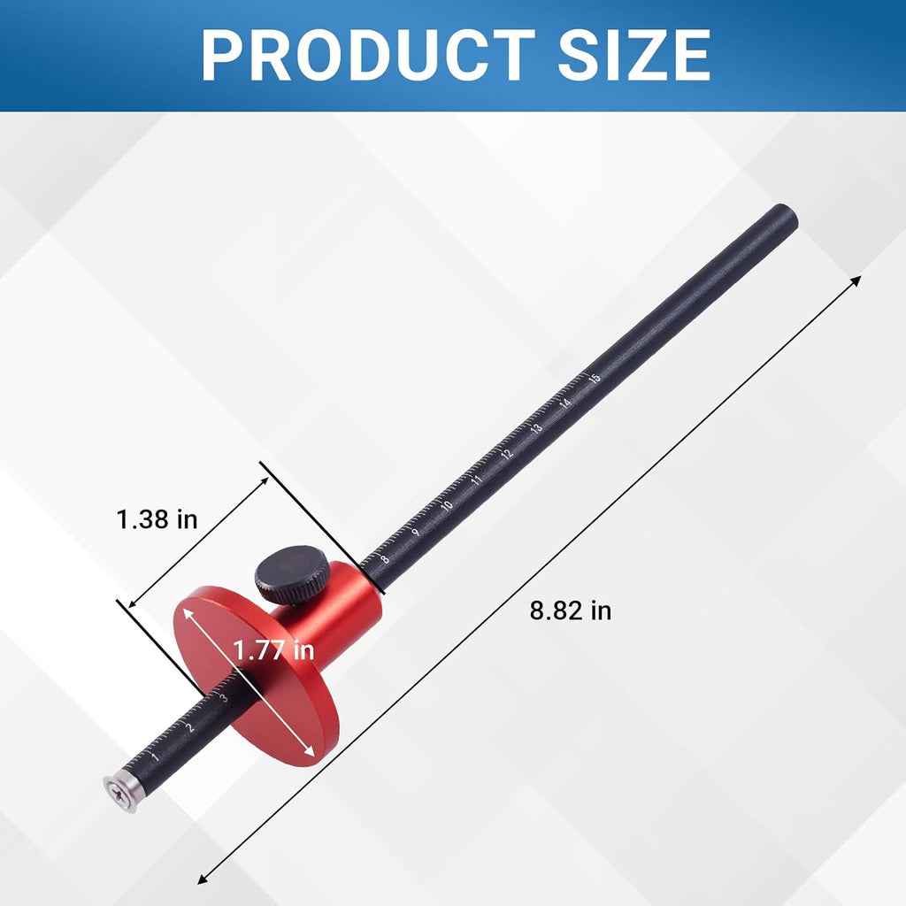 Wheel Marking Gauge with Micro-Adjustment – Precision Dovetail Marker for Woodworking, Dual MM/Inch Scale, Anti-Roll