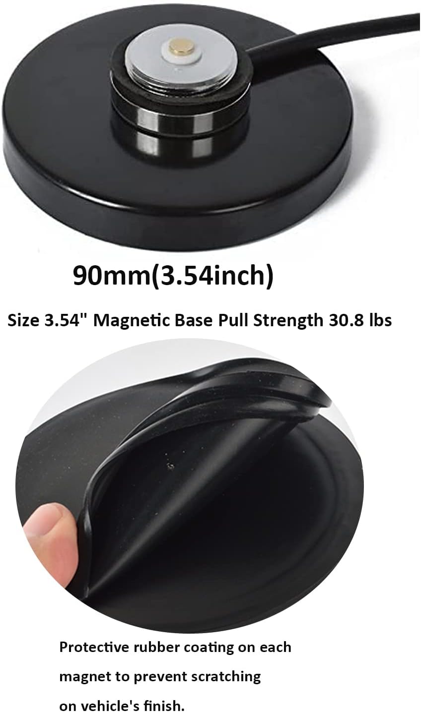 NMO Mount Magnetic Base for Car Bus Taxi Mobile Radio Antenna | Antenna Mag Mount W/5M(16.4ft) RG58 Coaxial Cable