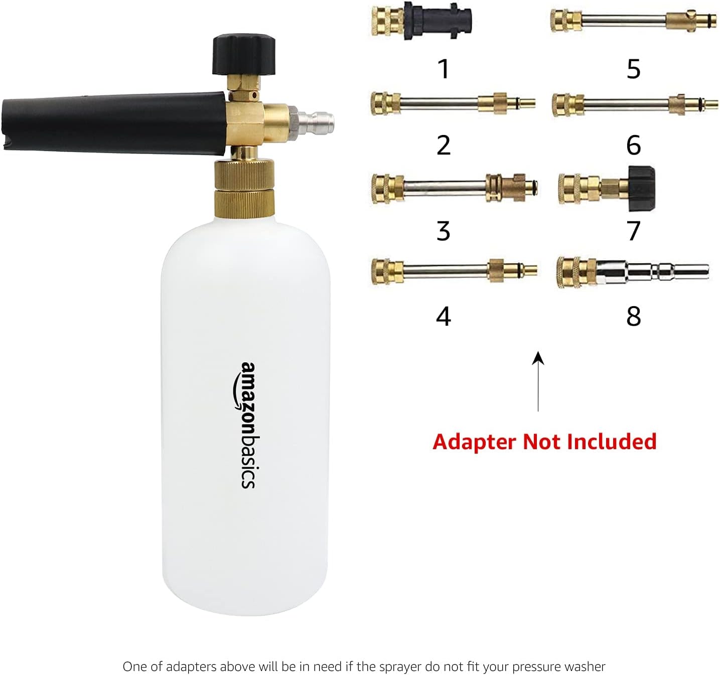 Foam Cannon with 1/4-Inch Quick Connector for Pressure Washer, Snow Foam Lance for Car Washing, Adjustable Nozzle