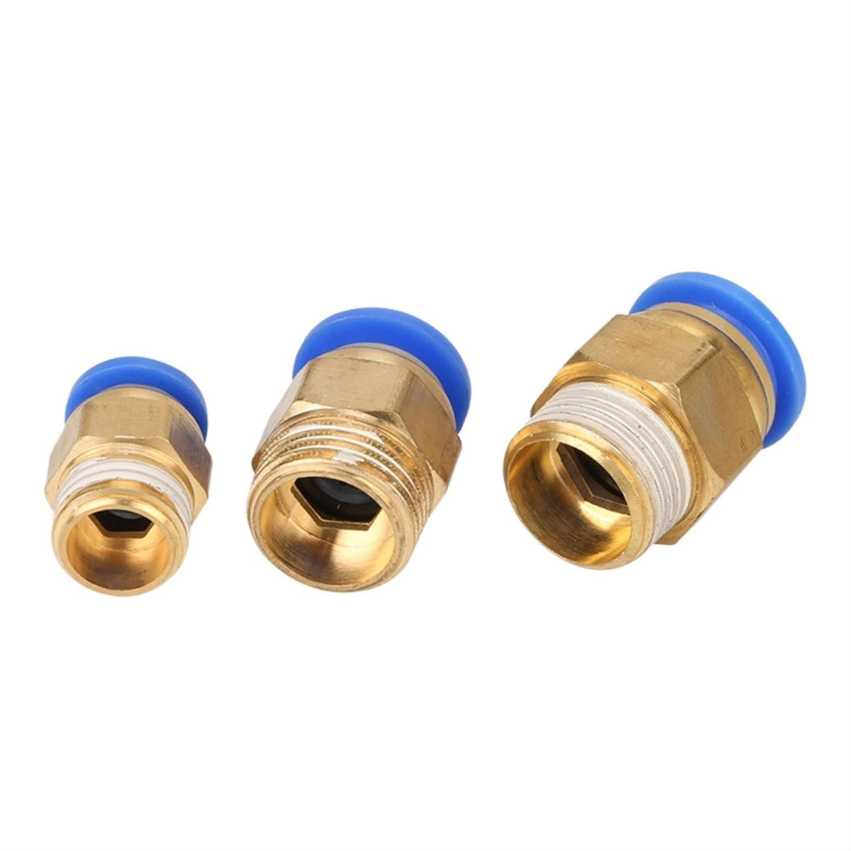 5PCS white black thread quick connector PC8-02 external thread quick connector straight air pipe connector(PC4-M5)
