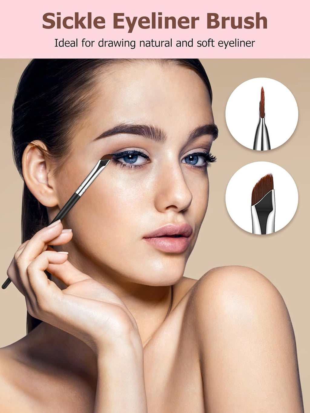 4Pcs Eyeliner Eyebrow Brush Set, Ultra Thin Precision Tool