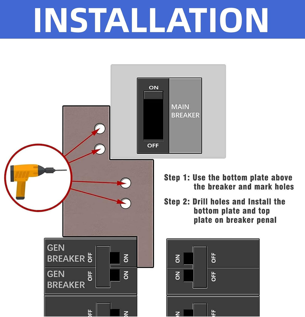 Generator Interlock Kit Compatible with Eaton Cutler Hammer