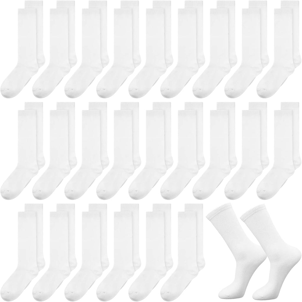 36 Pairs Girls Knee High Socks School Uniform Seamless Cotton Socks Stockings White Long Sock for Kids Boys Outdoor