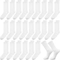 36 Pairs Girls Knee High Socks School Uniform Seamless Cotton Socks Stockings White Long Sock for Kids Boys Outdoor