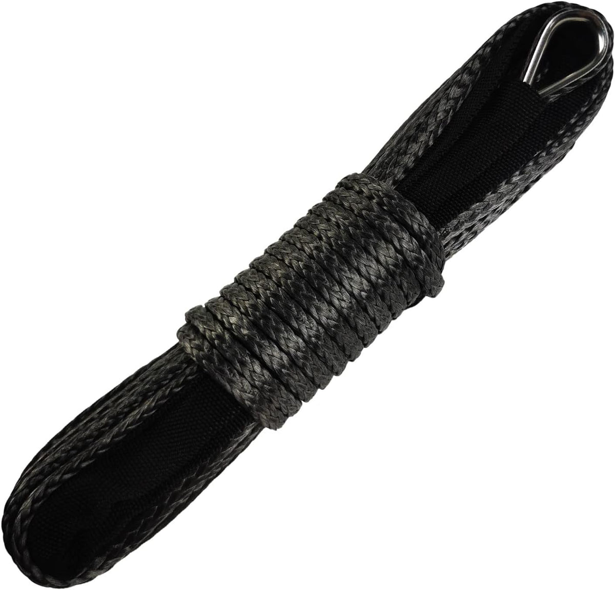 1/4" x 50 ft 10,000LBs Synthetic Winch Line Cable Rope with Black Protecing Sleeve for ATV UTV Winches Truck Boat
