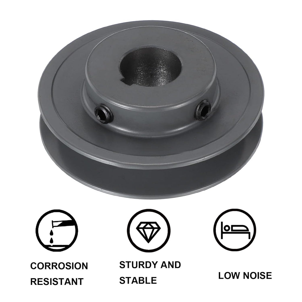 uxcell AK32-7/8 V-Belt Sheave 7/8" Bore, 3.25" OD, Single Groove Web Sheave