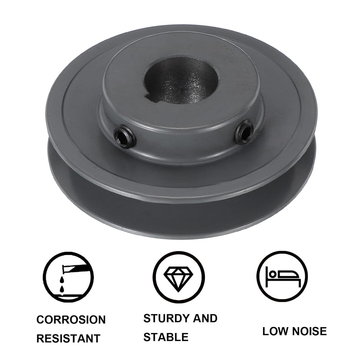 uxcell AK32-7/8 V-Belt Sheave 7/8" Bore, 3.25" OD, Single Groove Web Sheave