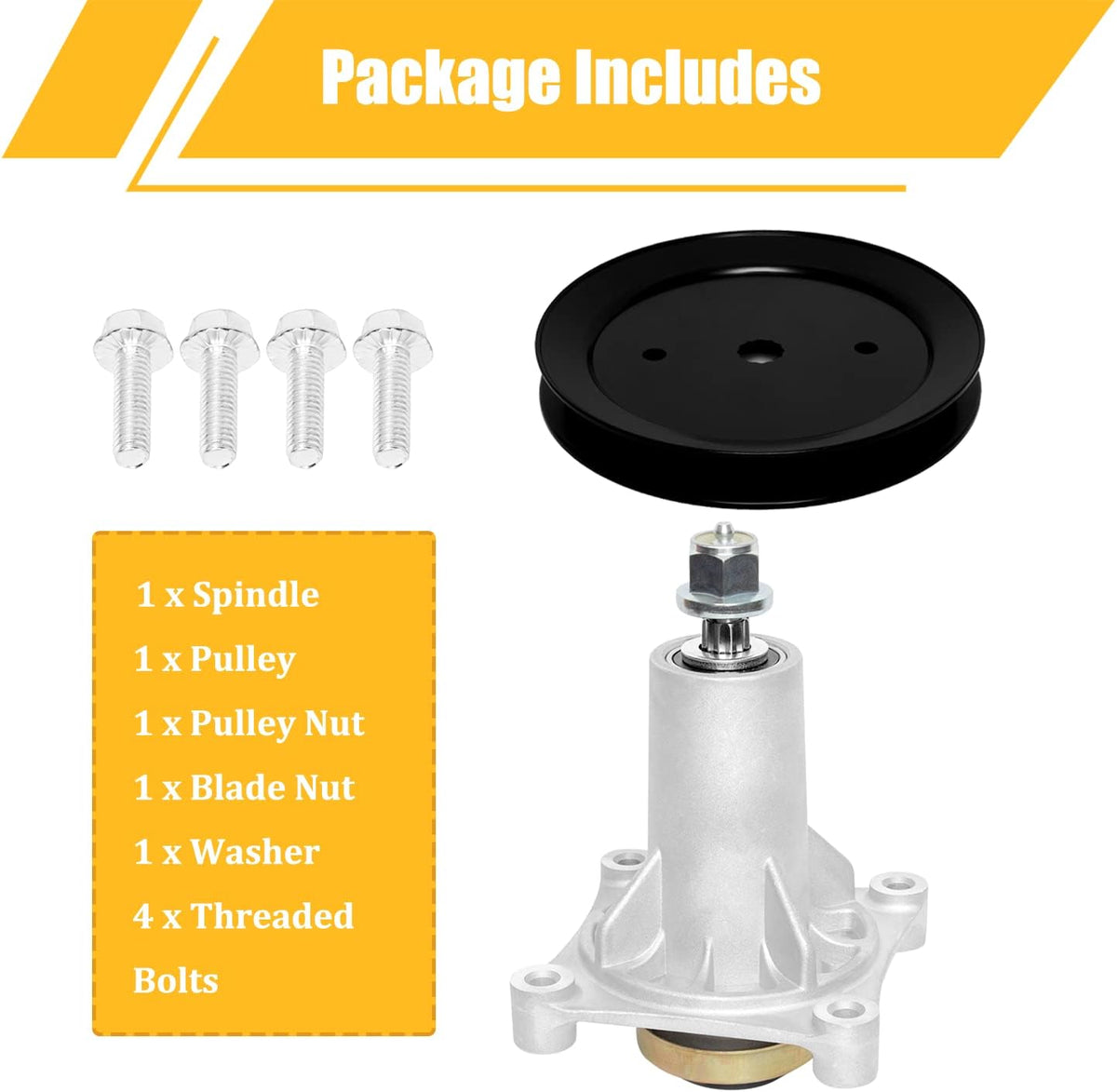 187292 Spindle Assembly with 195945 Pulley for 46" 48" 54" Mower Deck Replaces Ariens 21546238 21546299 Husqvarna