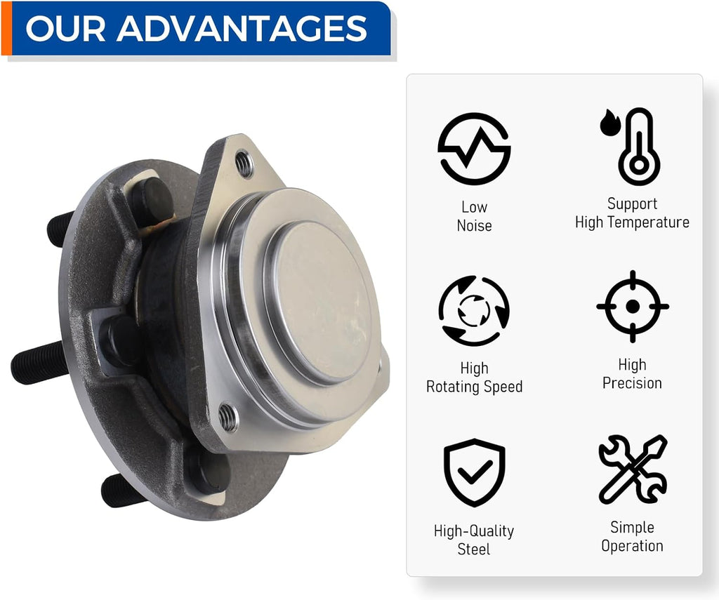 PAROD 2PCS 513325 Front Wheel Hub & Bearing Assembly fit for 2012-2020 Chrysler 300, Dodge Challenger, Dodge Charger RWD 3.6L 5.7L
