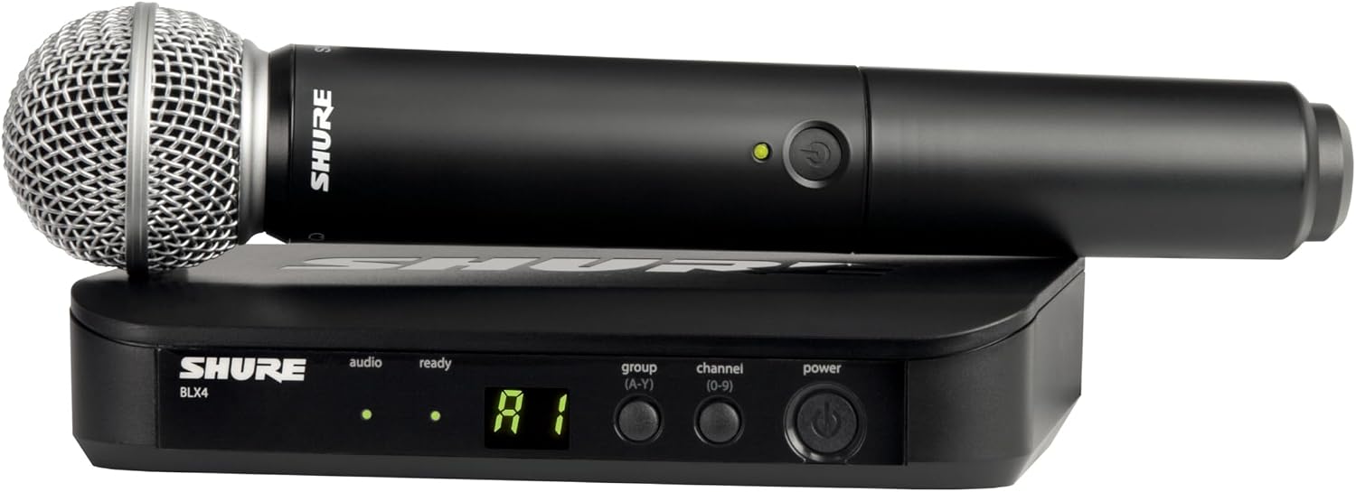 BLX24/SM58 Wireless Vocal Microphone System - H10 Band | 14-hour battery and 300 ft UHF range with SM58 handheld