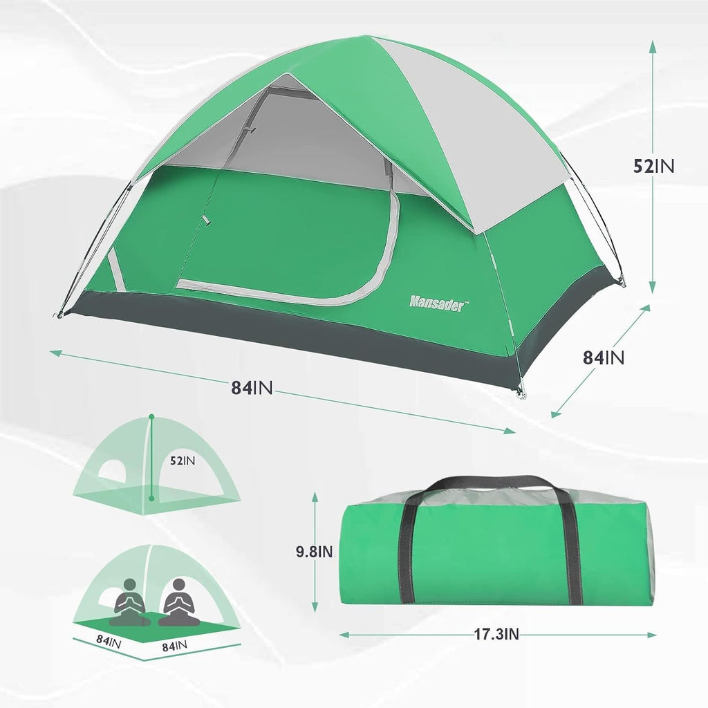 Camping Tent, Waterproof 2/3/4 Person Tents for Camping, Lightweight Easy Set Up Outdoor Hiking Tent Backpacking Tent