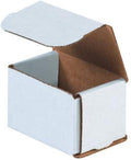 Shipping Boxes - 3x3x2" Mailers - White Foldable Corrugated Cardboard Packaging for Mailing, Moving, Storage, and
