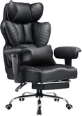 Big and Tall Office Chair Heavy Duty Wide Ergonomic Gaming Chair with Deluxe Embossing Designed Leather with Foot