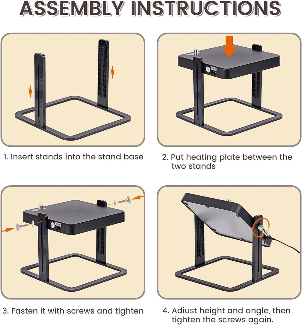 Brooder Heater for Chicks – 10.8" Radiant Heat Plate with Adjustable Height & Angle, Thermostat Control (113–158 ℉)