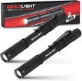S100 LED Pocket Pen Light- 2 Small, Compact Flashlights with Clip for Tight Spaces, Police Inspection, Nurses &