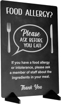 Please Ask Before You Eat, Food Allergy and Intolerance Warning Sign/Notice - A4 size, supplied with 2 black plastic
