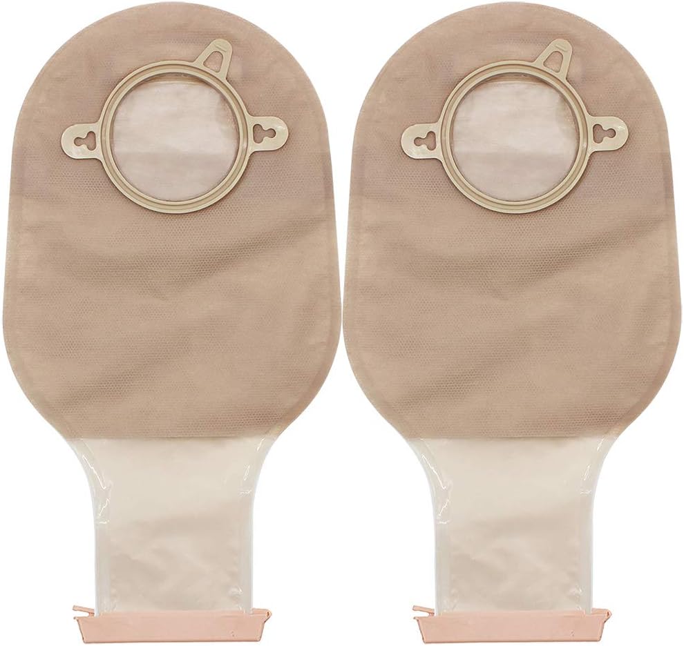 Colostomy Bags, 10PCS Two-piece Drainable Pouches with Clamp Closure for Colonoscopy Ostomy Stoma Care (No Skin