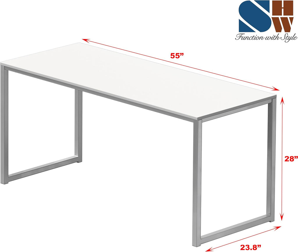 Mission 55-Inch Home Office Computer Desk, White