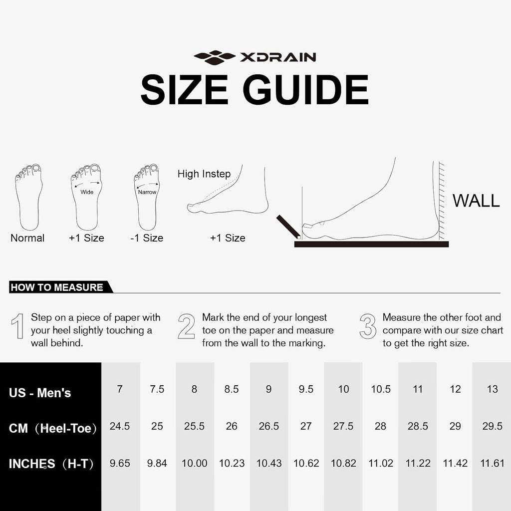Men's Stylish Water Shoes, Quick-Dry Xdrain Water Sneakers, Lightweight & Comfort Footed