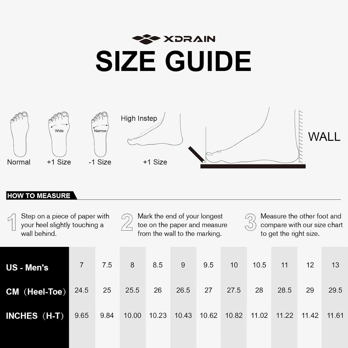Men's Stylish Water Shoes, Quick-Dry Xdrain Water Sneakers, Lightweight & Comfort Footed