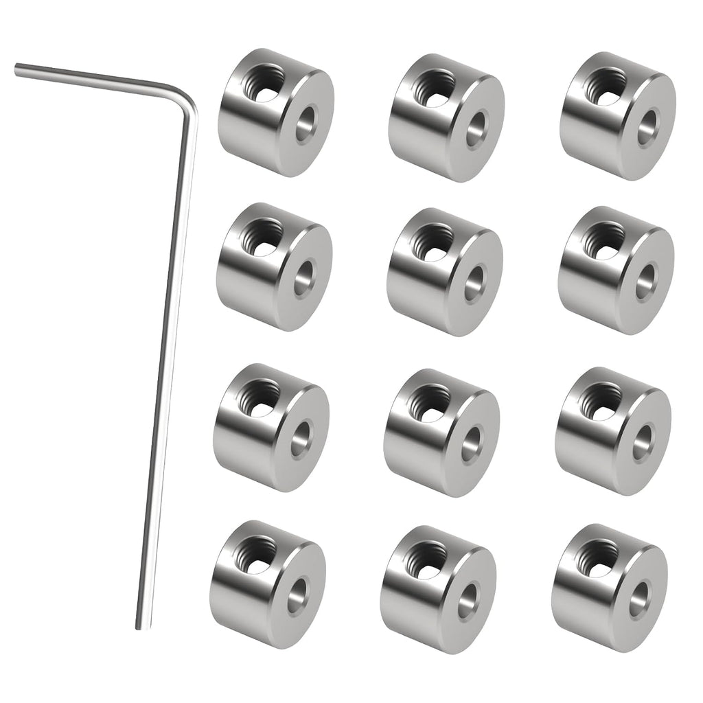 12pcs Set Screw Collars 5.05mm Bore Shaft Collars Screw Style