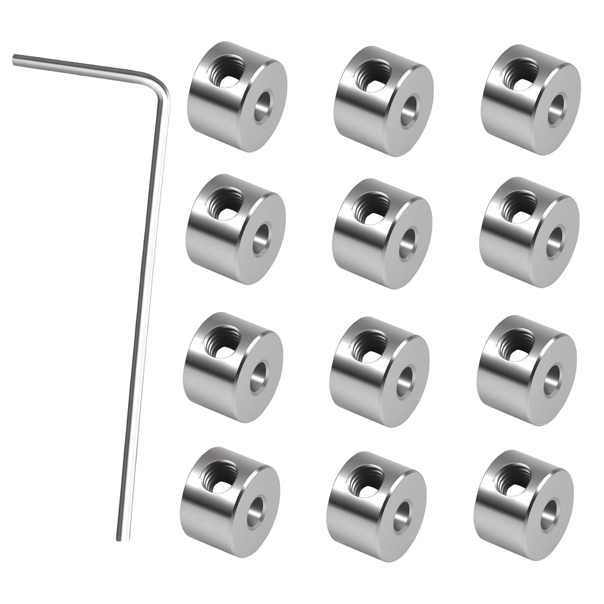 12pcs Set Screw Collars 5.05mm Bore Shaft Collars Screw Style