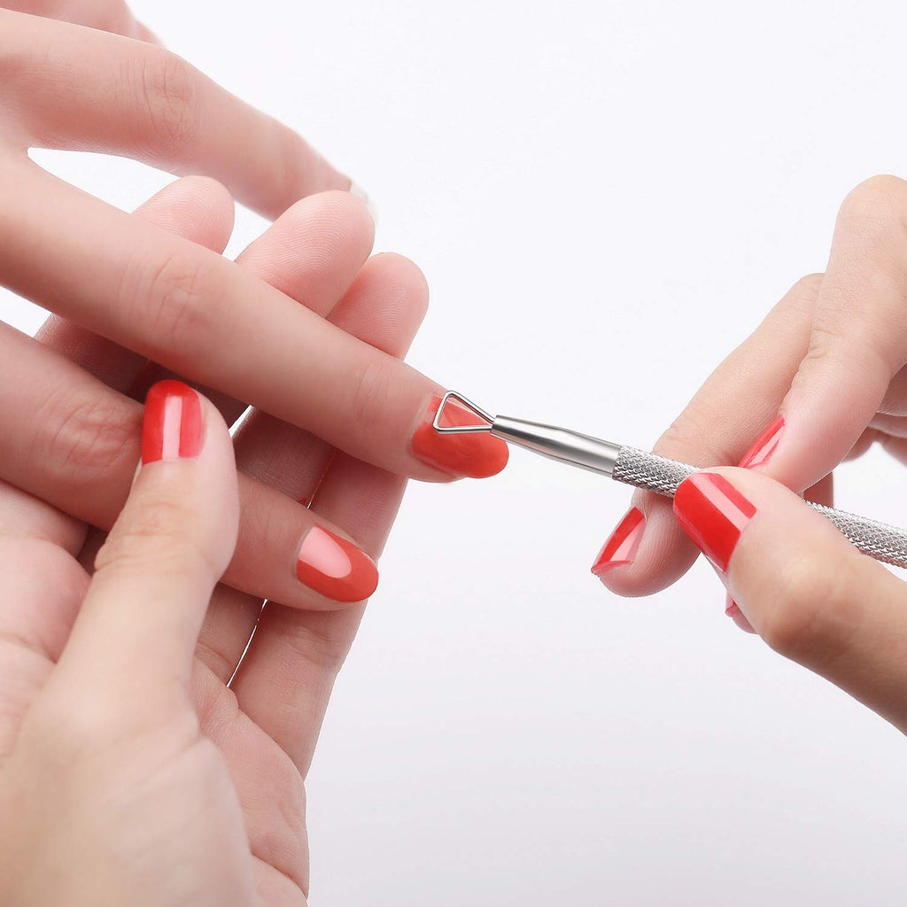 Cuticle Trimmer with Pusher and Cutter,Silver