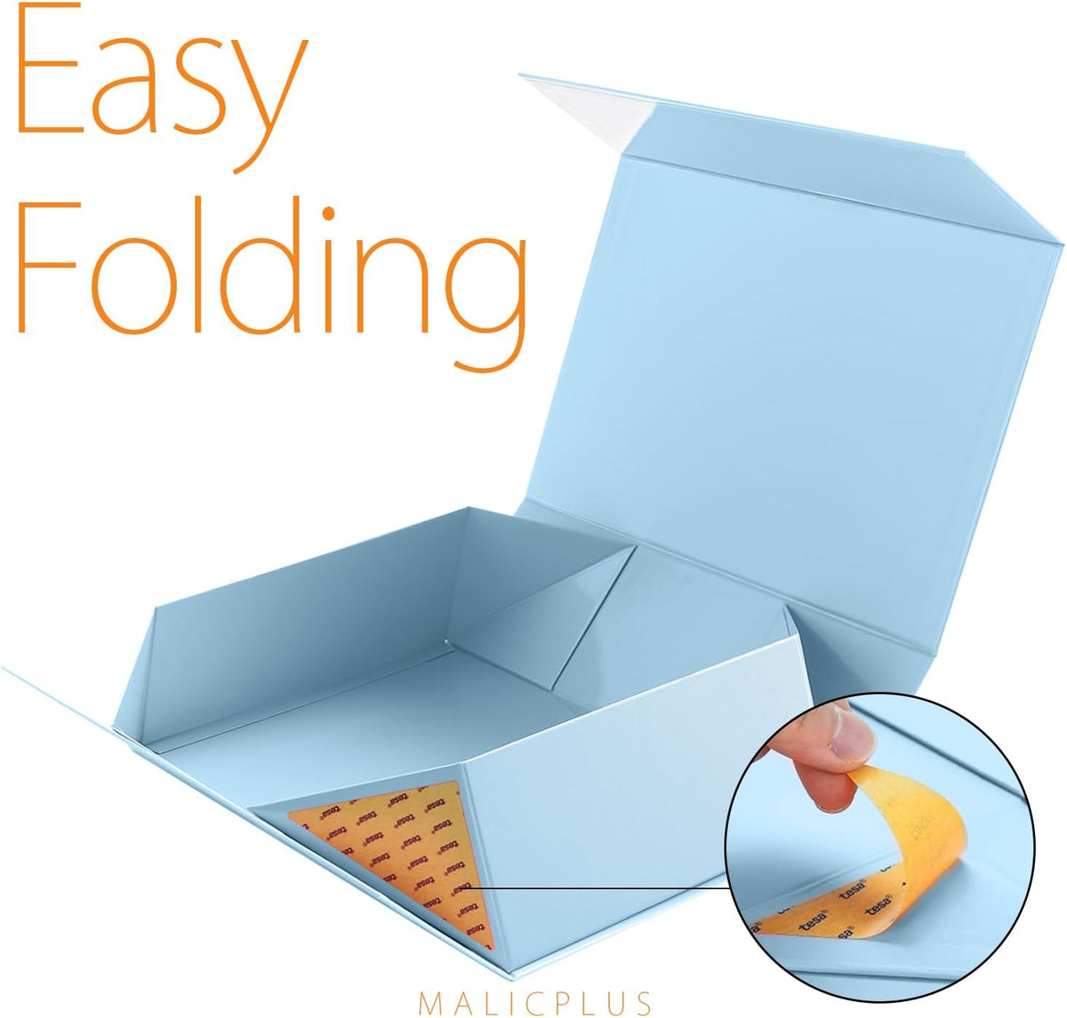 Large Light Blue Gift Boxes with Magnetic Lid for Present, 6 pack