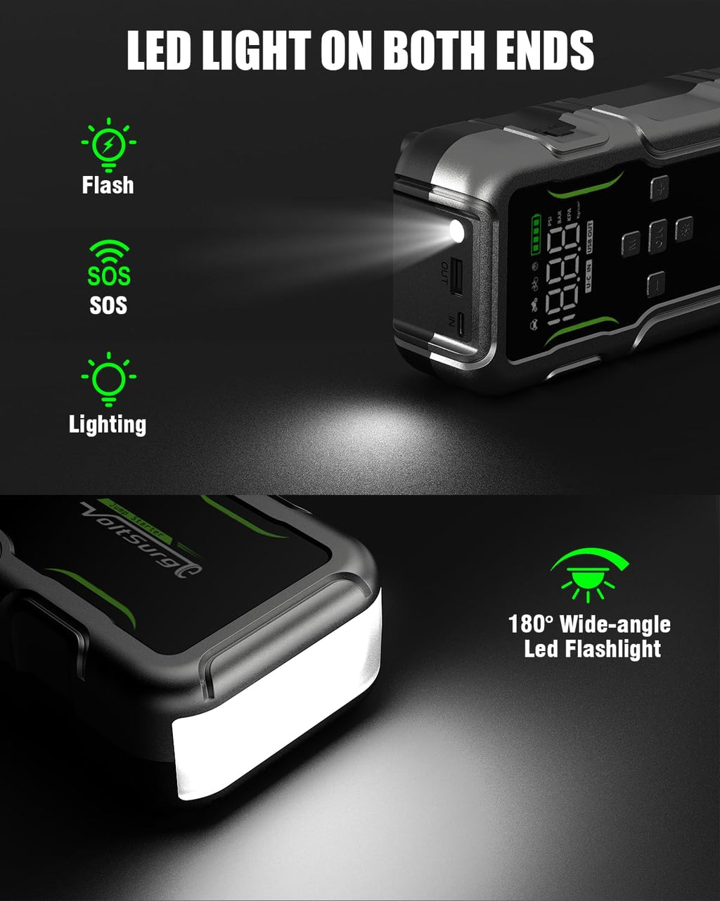 8000A Jump Starter with Air Compressor, 12V Portable Battery Jumper Starter Pack(All Gas/10.0L Diesel) for Car, Jump