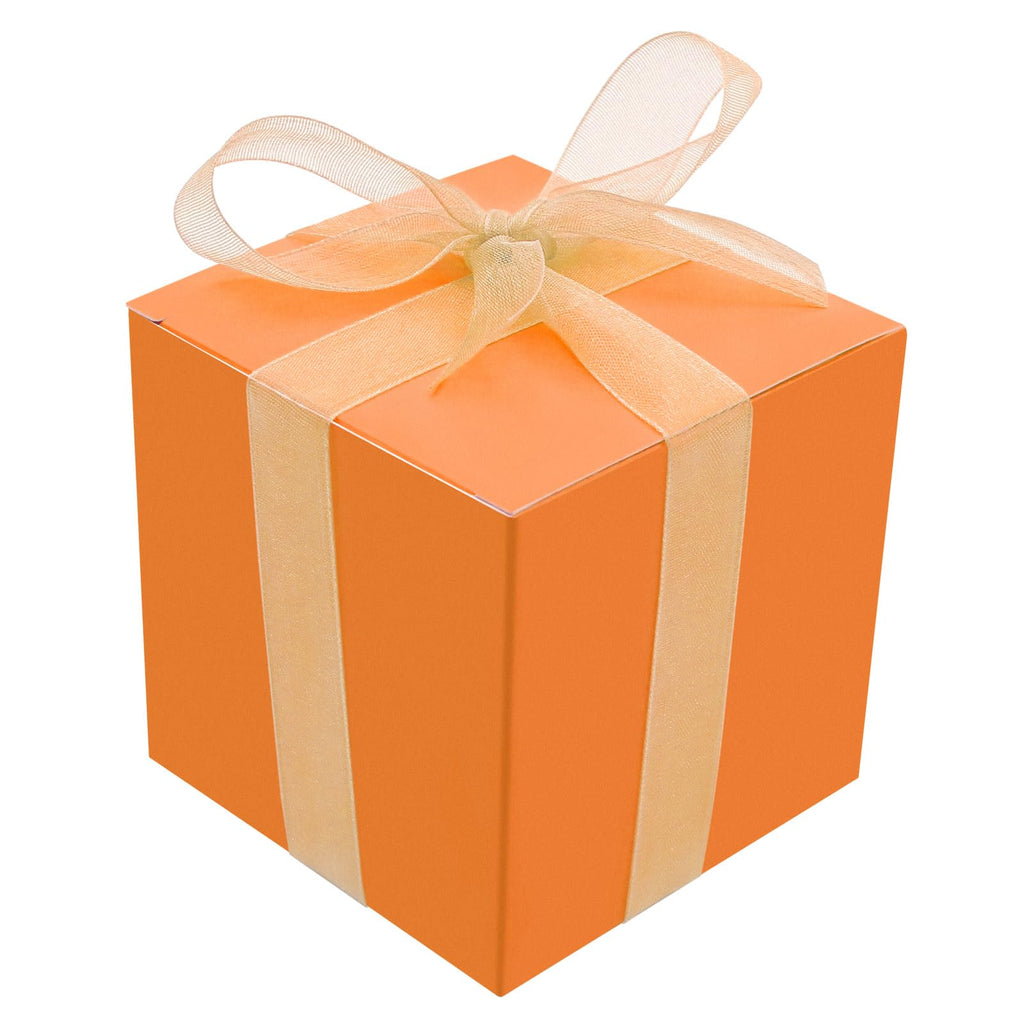 25 Pcs Orange Paper Gift Boxes, Small 3x3x3 inch Gift Box with Lids