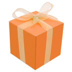 25 Pcs Orange Paper Gift Boxes, Small 3x3x3 inch Gift Box with Lids