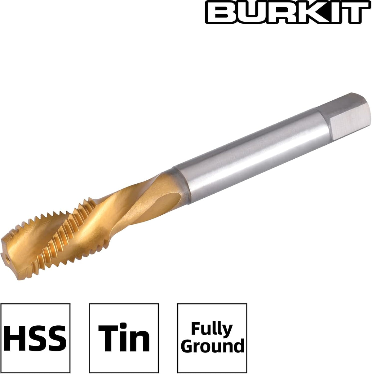 Burkit M10 X 1 Titanium Coating Spiral Flute Tap