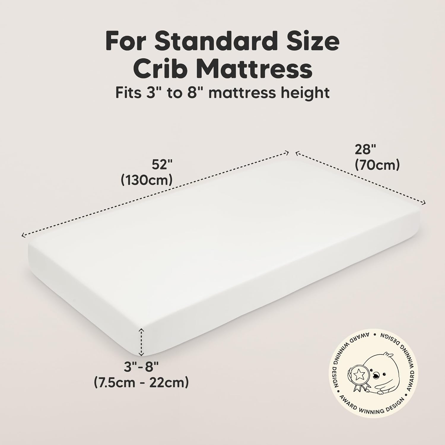 2-Pack Organic Cotton Crib Sheets for Boys, Girls - 52x28 Fitted Crib Mattress Sheet Neutral, Breathable Cover for