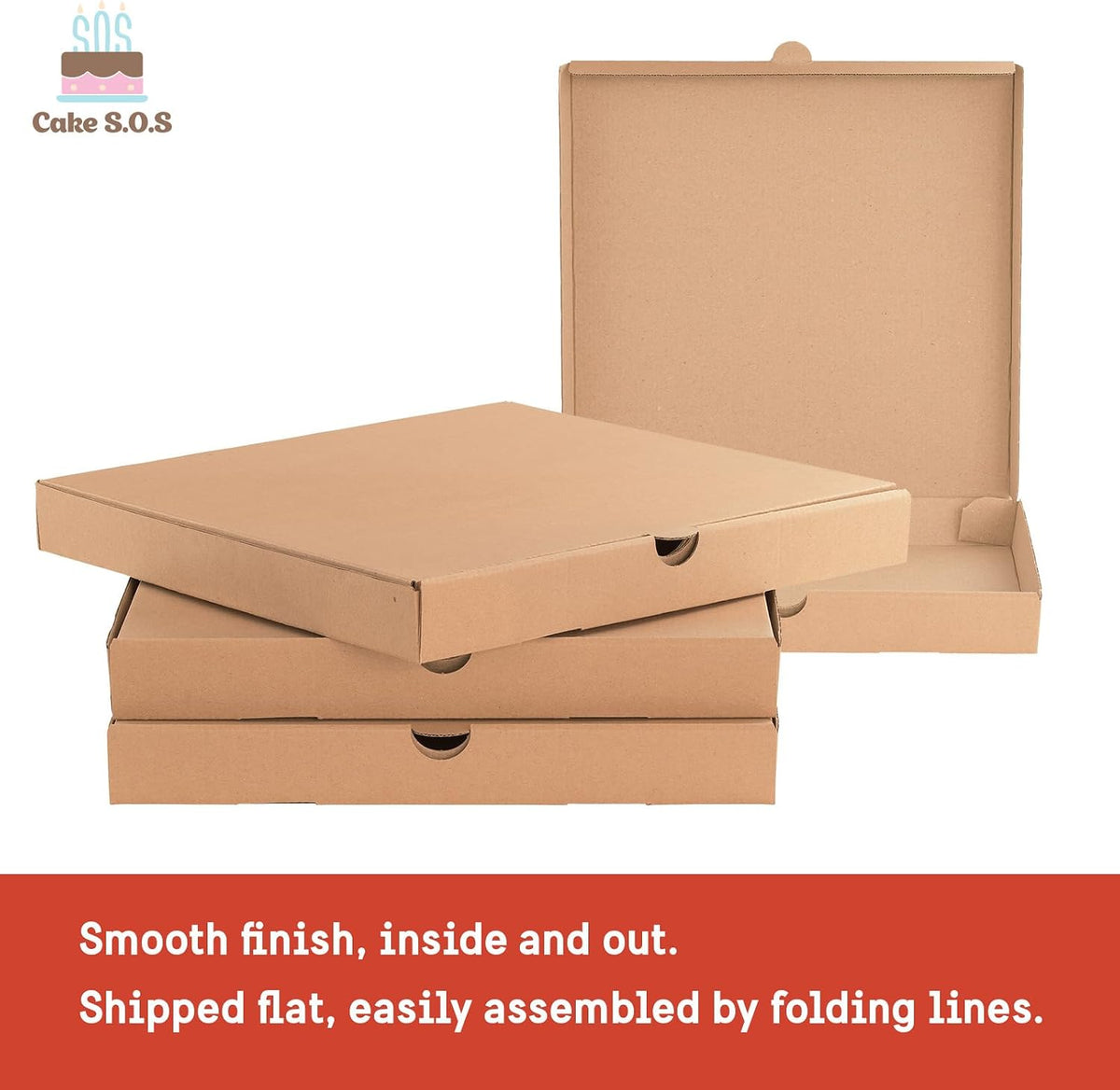 12" x 12" x 1.75" Kraft Corrugated Cardboard Pizza Boxes (Pack of 12)