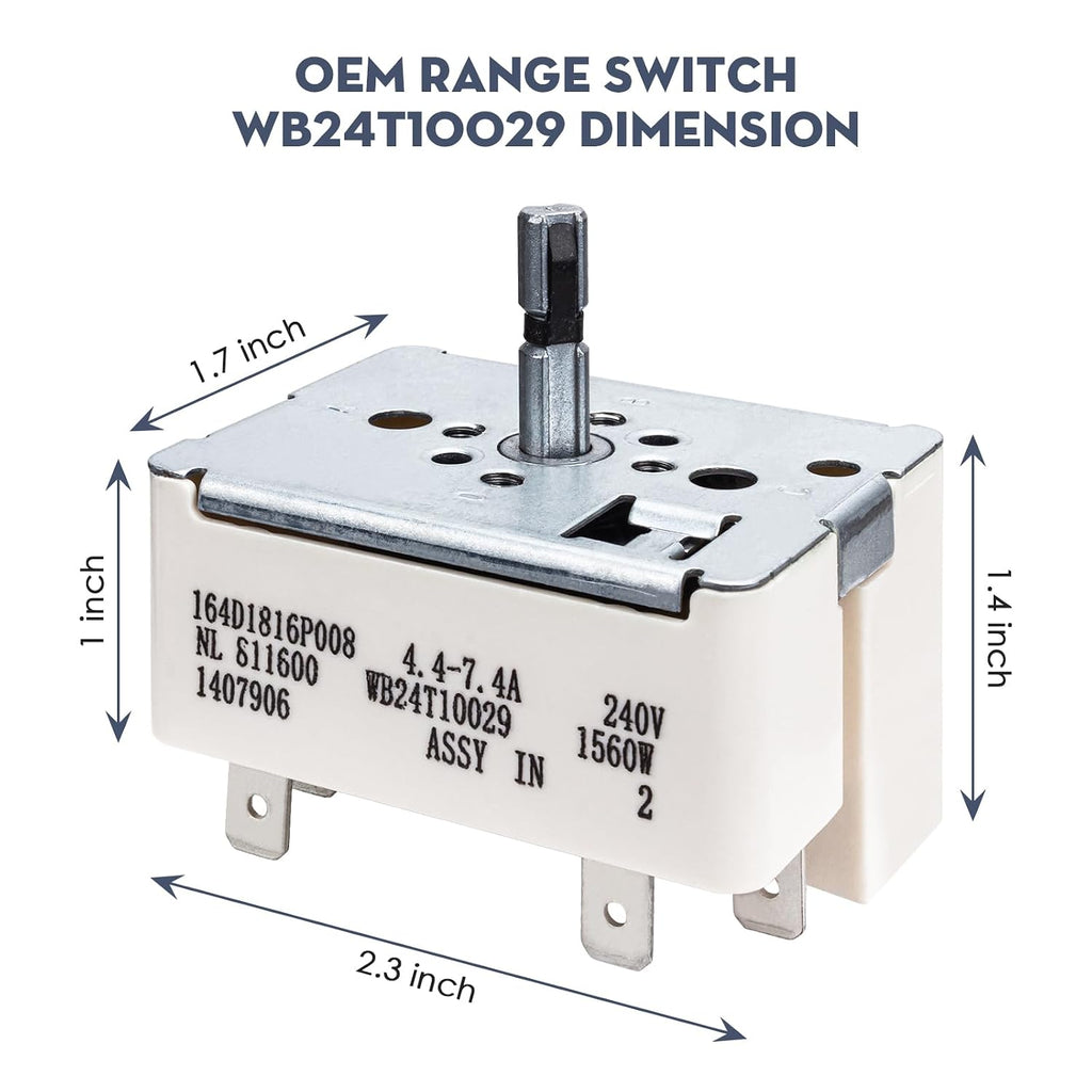 WB24T10029 Electric Range Infinite Switch Replacement for GE Appliances