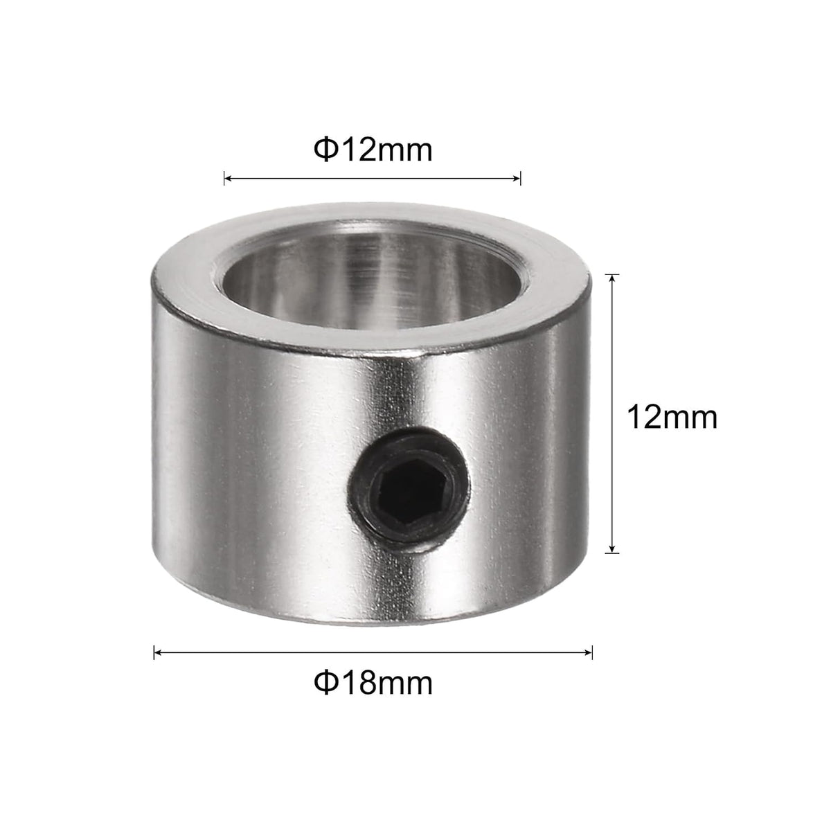 uxcell 10pcs Set Screw Collars 12mm Bore Shaft Collars, 18mm OD, 12mm Width, Landing Gear Stopper Wheel Collar